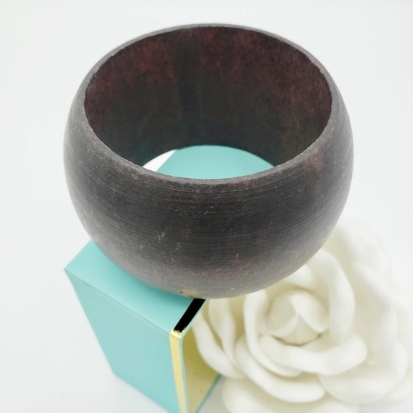 Vintage Jewelry - Vintage Bracelet | Dark Chocolate Wood Cuff